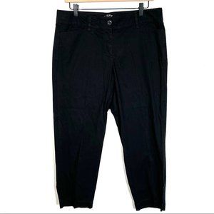 black straight leg mid rise casual chino pants size 8